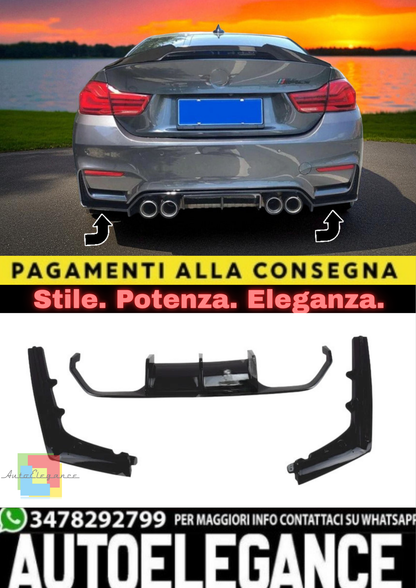 🔥Diffusore Posteriore in ABS Nero Lucido per BMW M3 F80 / M4 F82 (2013–2019) 🔥
