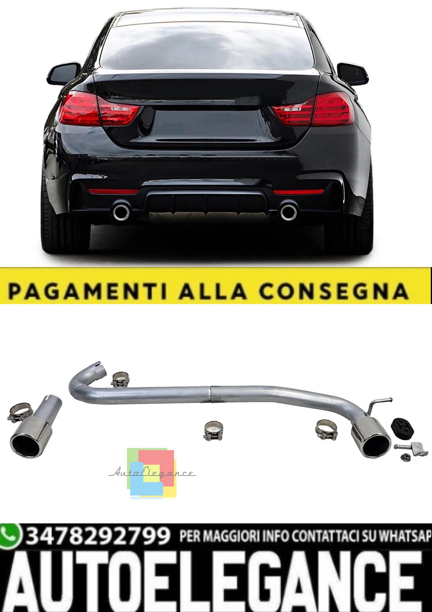 💫Terminale di Scarico Duplex – Conversione per BMW Serie 4 F32 (2014–2020)💫
