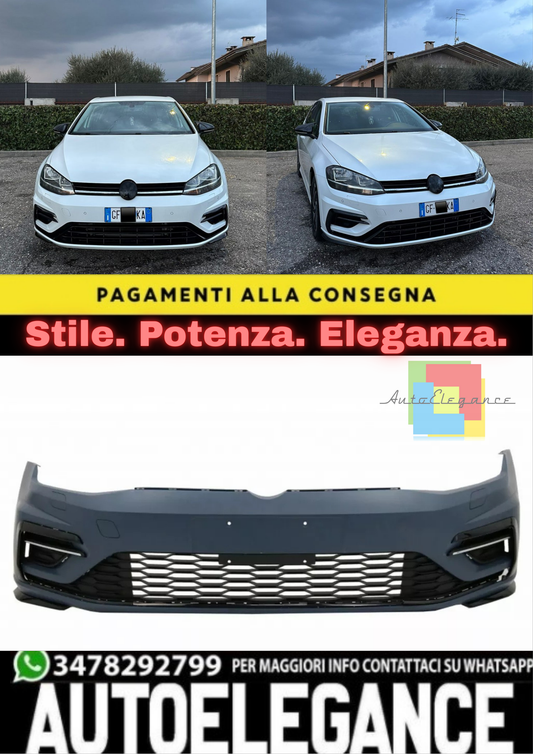 ⭐PARAURTI ANTERIORE ADATTO PER VW GOLF 7.5 (2017–2020) R LINE DESIGN⭐