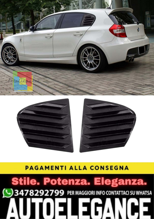 🔥BMW E87 SIDE WINDOW LOUVER PIANO BLACK IN ABS / 2004–2011🔥