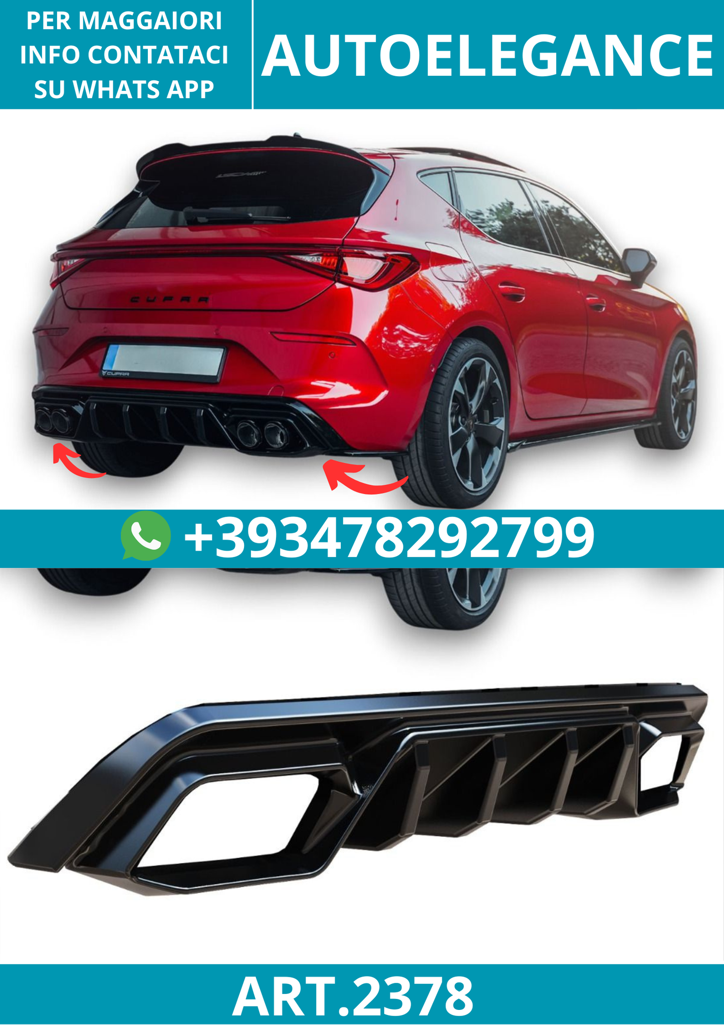 2378⭐Diffusore adatto per Cupra Leon Mk1 (2020-2024)⭐