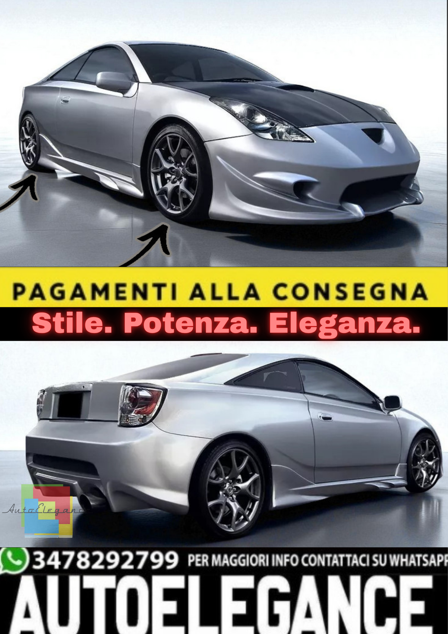 💫Minigonne Laterali / Battitacco per Toyota Celica T23 (1999–2006) 💫