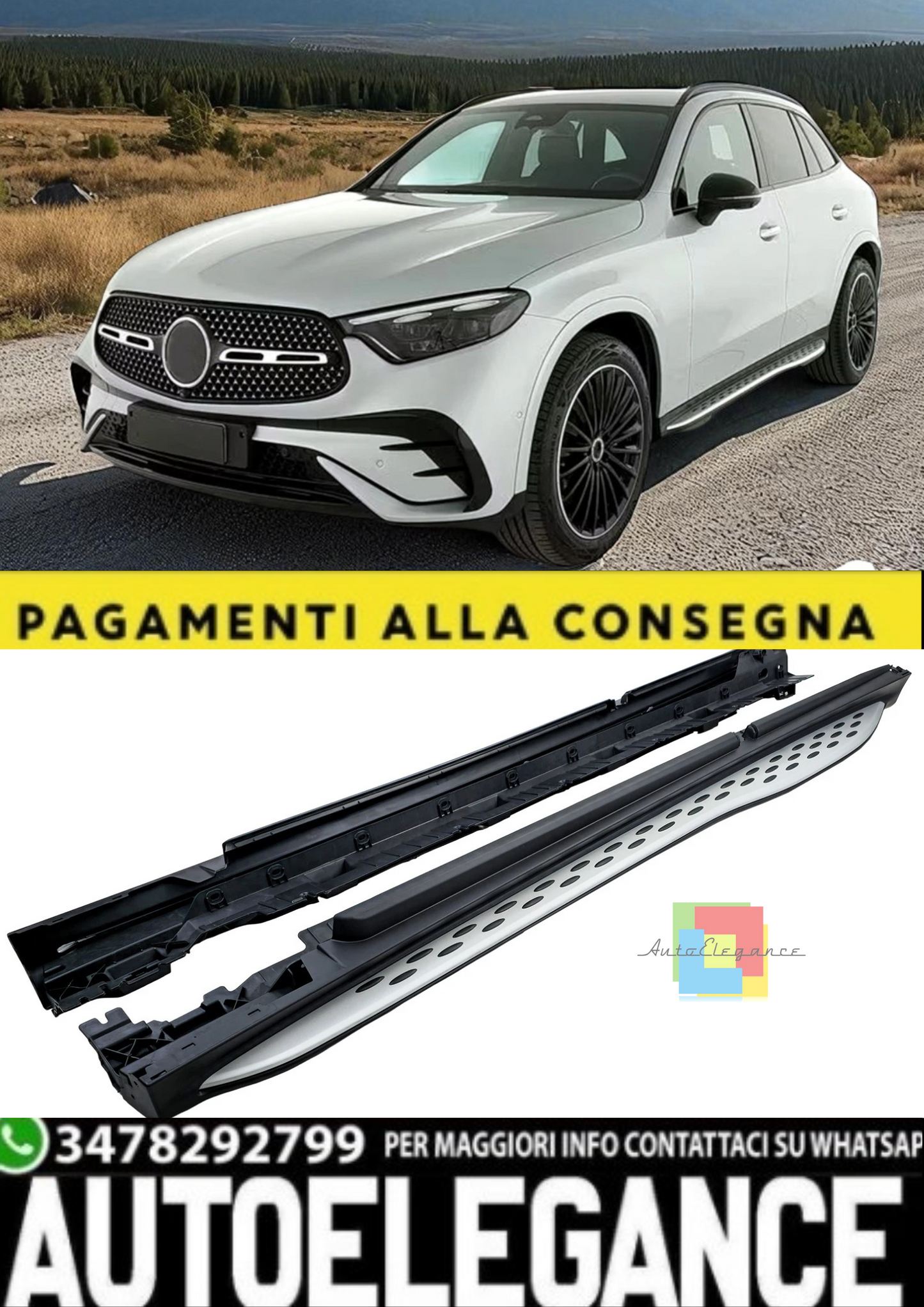 💫Pedane Laterali in Alluminio OE Style per Mercedes GLC X254 (dal 2022)💫
