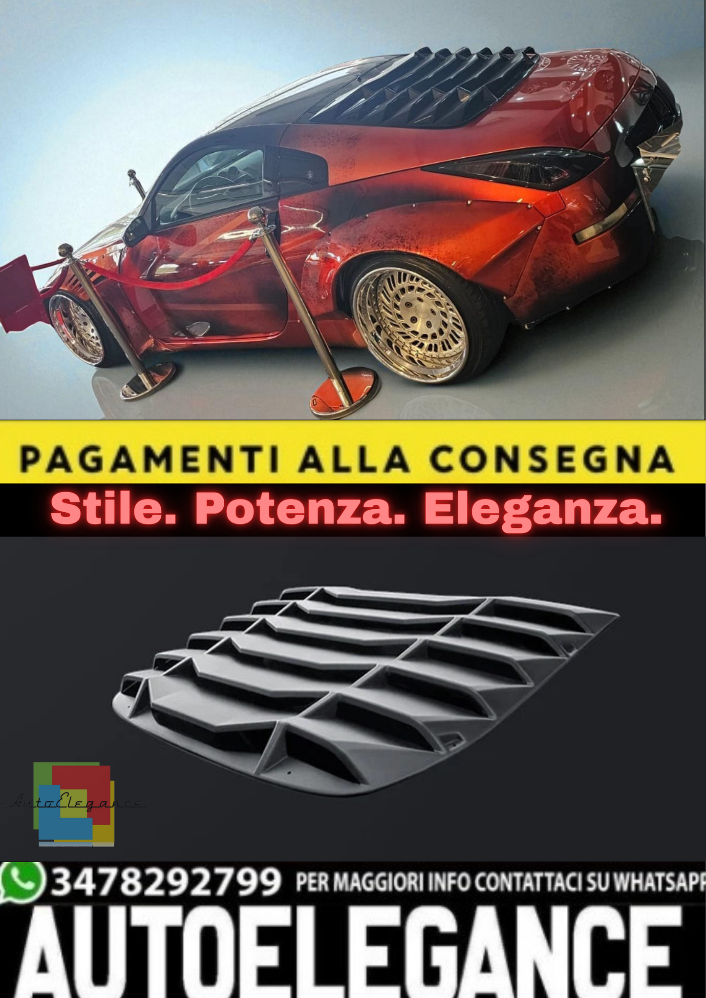 💫Veneziana Lunotto Posteriore per Nissan 350Z – Window Louver Tenda Esterna💫