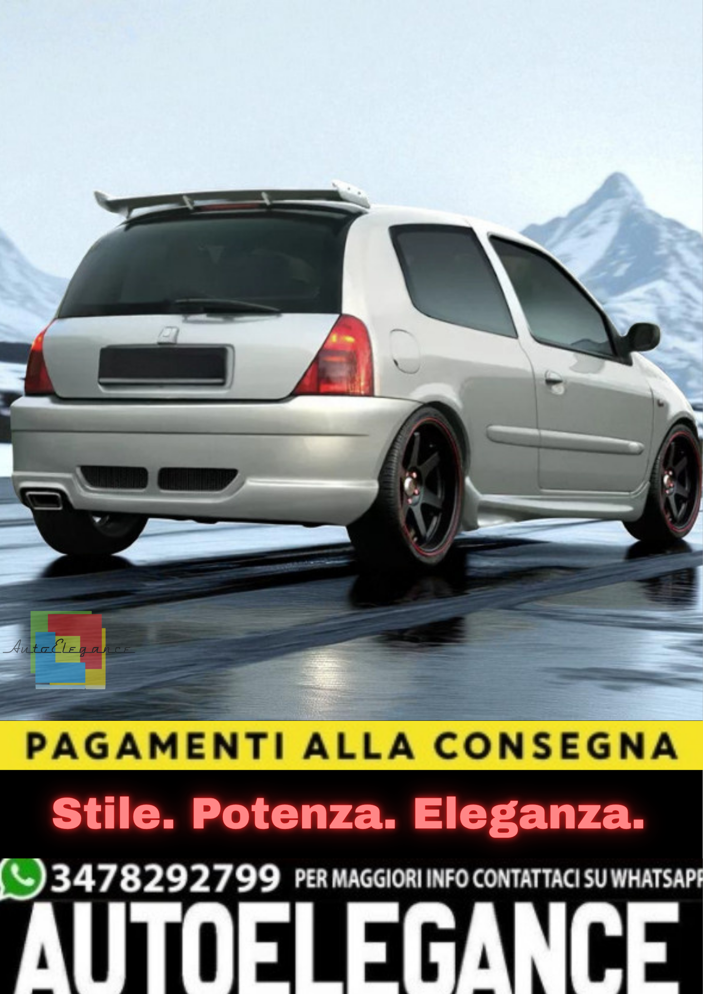 💫Spoiler Posteriore Tetto TG per Renault Clio 2 II Hatchback – Alettoncino 💫