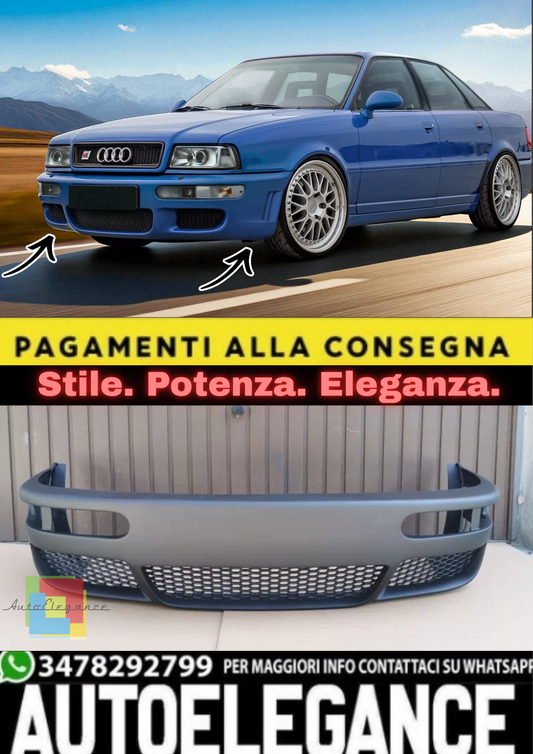 💫Paraurti Anteriore RS2 Look per Audi 80 B4 (1991–1995) –Front Sportivo 💫