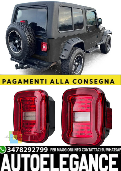 💫Fanali Posteriori a LED Rosso Trasparente per Jeep Wrangler (1986–2007)💫