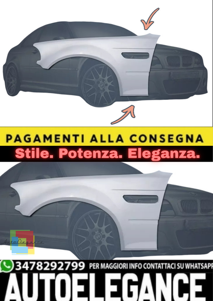 💫 Kit Parafanghi Anteriori Stile M3 per BMW Serie 3 E46 Coupé in Vetroresina💫