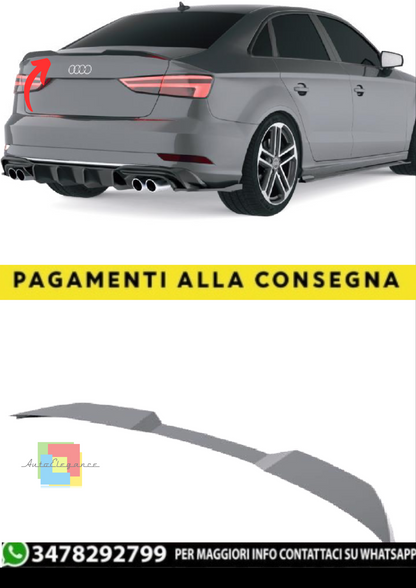 💫Spoiler Posteriore per Audi A3 / S-Line / S3 / RS3 8V Sedan (2013–2020)💫