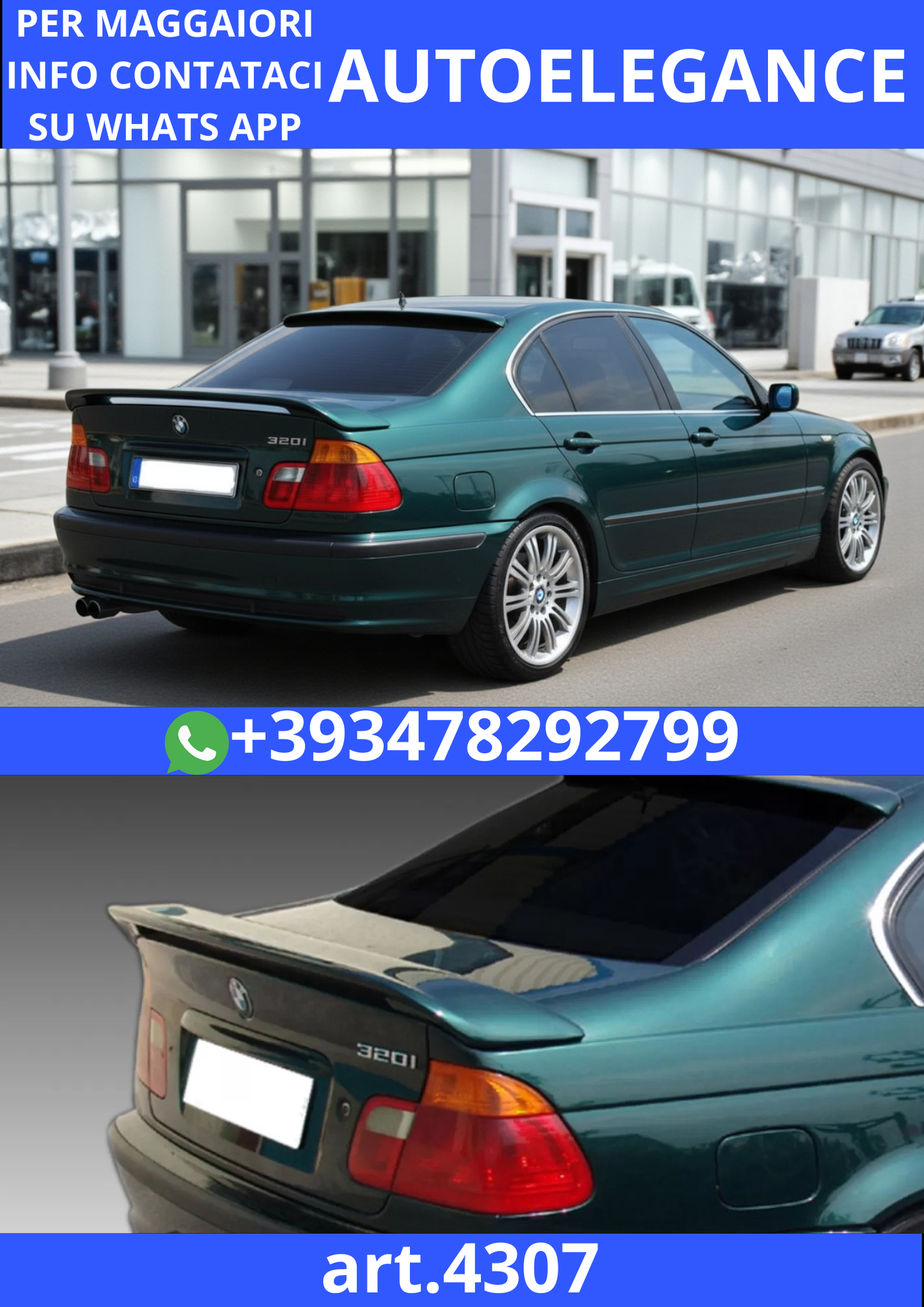 😎ART.4309 SPOILER BAGAGLIAIO ADATTO PER BMW SERIE 3 E46😎