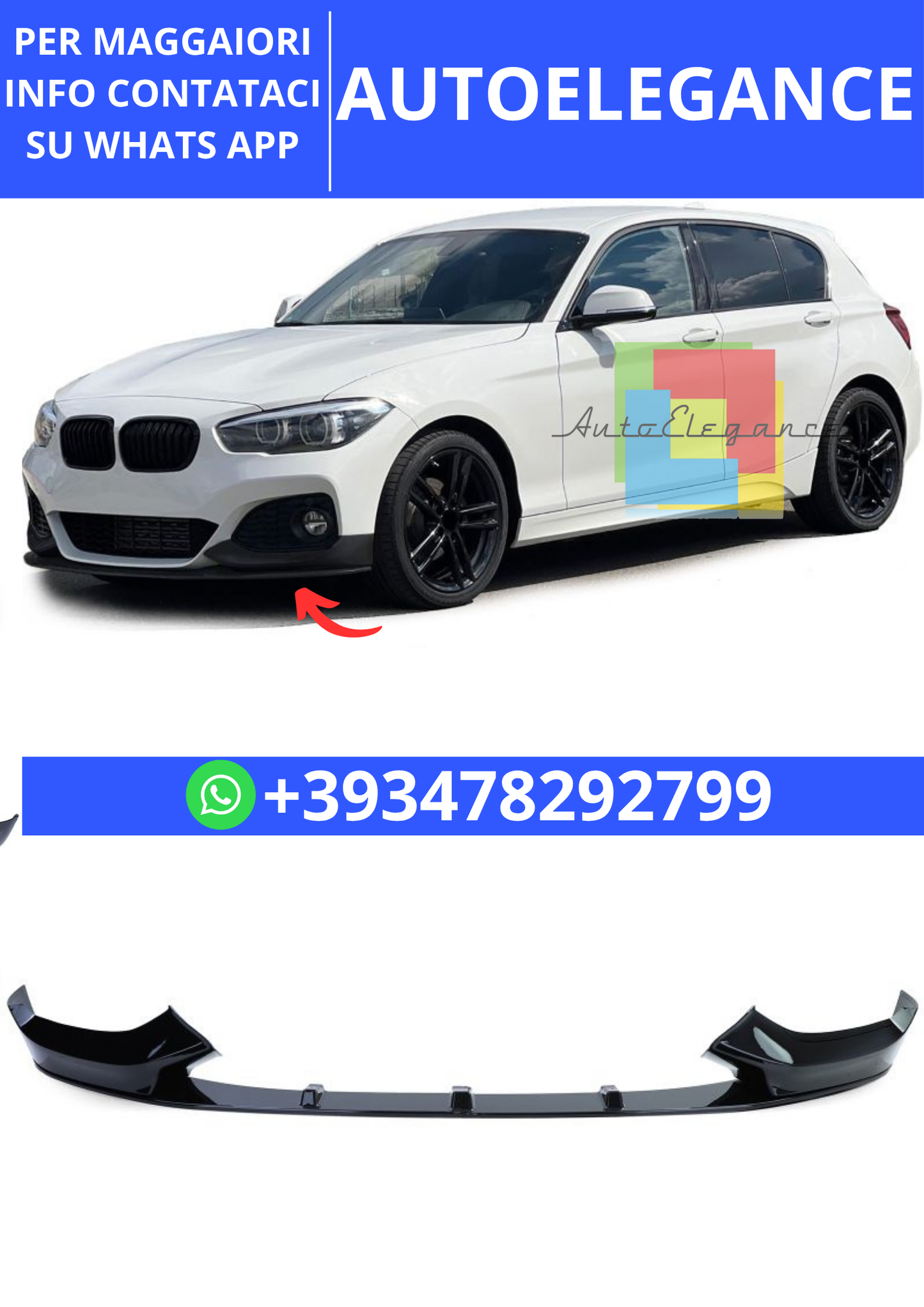 💫Spoiler anteriore adatto per BMW Serie 1 F20 F21 Facelift 15-19💫