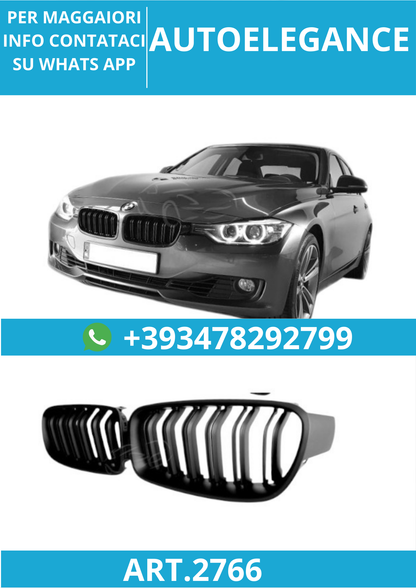 🔥ART.2766 Griglia Sportiva Doppia Lamella Nera adatta per BMW Serie 3 F30/F31🔥