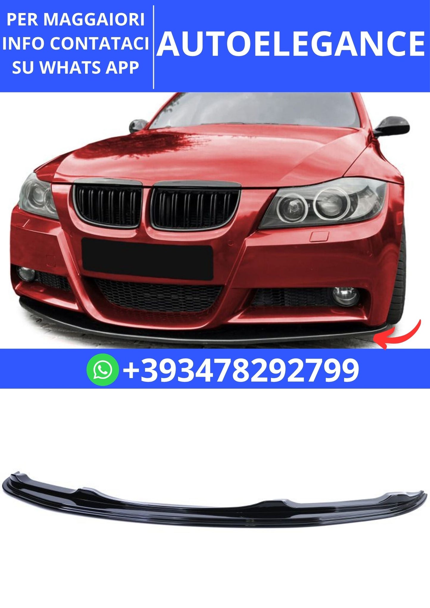 💫Splitter Anteriore  adatto per BMW Serie 3 E90 E91 05-08💫
