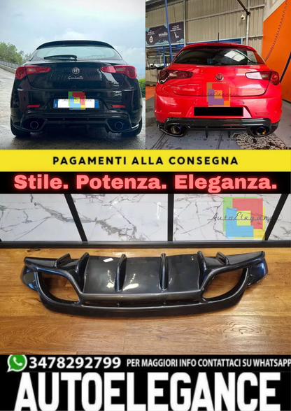 🔥DIFFUSORE POSTERIORE ADATTO PER ALFA ROMEO GIULIETTA NERO LUCIDO🔥