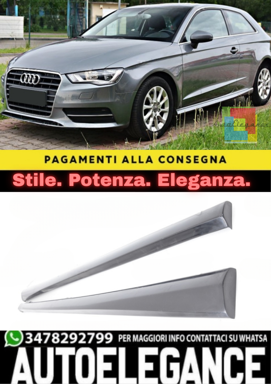 🔥MINIGONNE LATERALI SPOILER ADATTO PER AUDI A3 8V 3D 2012–2020🔥