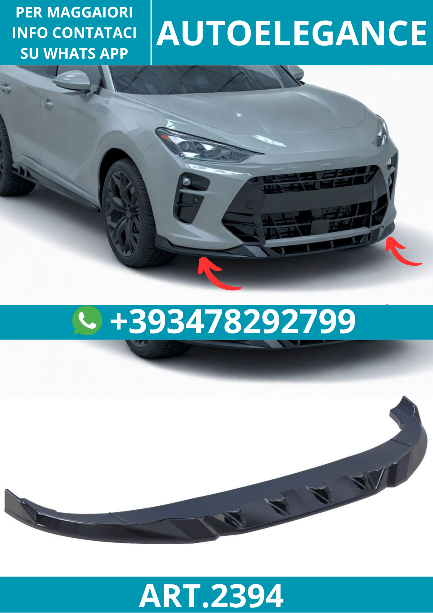 2394⭐Splitter anteriore adatto per Cupra Terramar (2024+)⭐