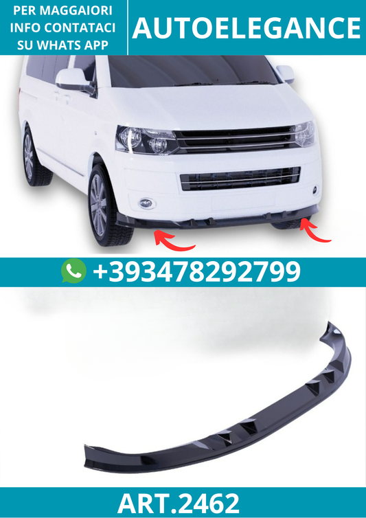 2462⭐Splitter anteriore adatto per Volkswagen Transporter T5 (2003–2009)⭐