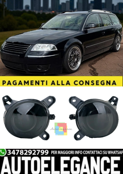 💫Set Fendinebbia in Vetro Trasparente Nero Fumo per VW Passat B5 3BG  💫