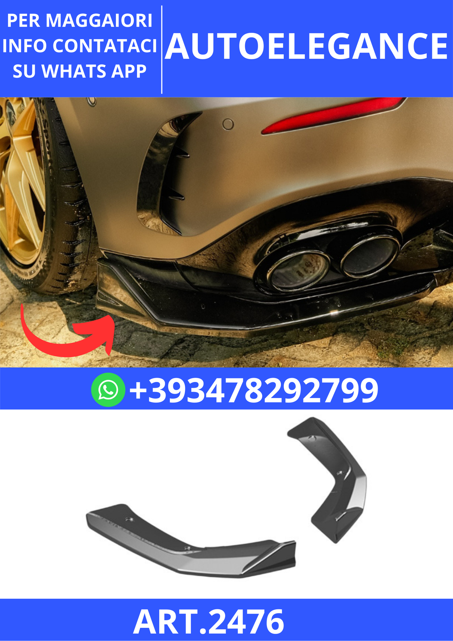 💫ART.2474 FLAPS  M. Benz W177 2018+, A Plus A45 S Aero Pack V1 💫