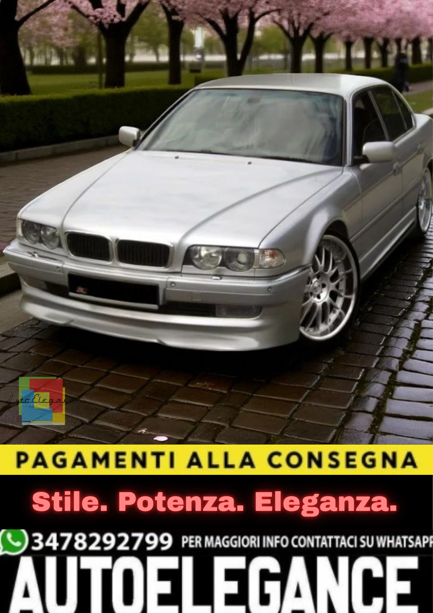 💫Attacco Anteriore / Spoiler Frontale per BMW Serie 7 E38 – Labbro Splitter 💫