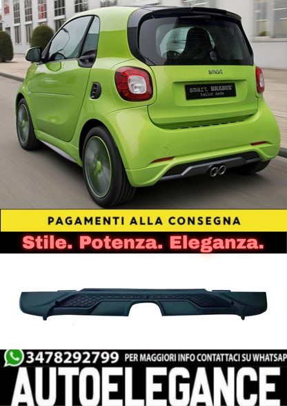 🔥REAR BUMPER DIFFUSER FOR SMART FORTWO (453) COUPÉ / CABRIO 2014–2020 BLACK🔥