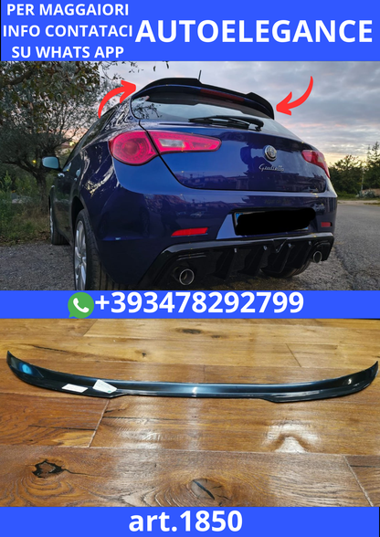 🔥ART. 1850 SPOILER ADATTO PER ALFA  ROMEO GIULIETTA 2010-2020 NERO LUCIDO🔥