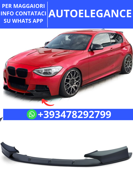 💫Spoiler anteriore labbro nero opaco adatto per BMW Serie 1 F20 F21 10-14💫