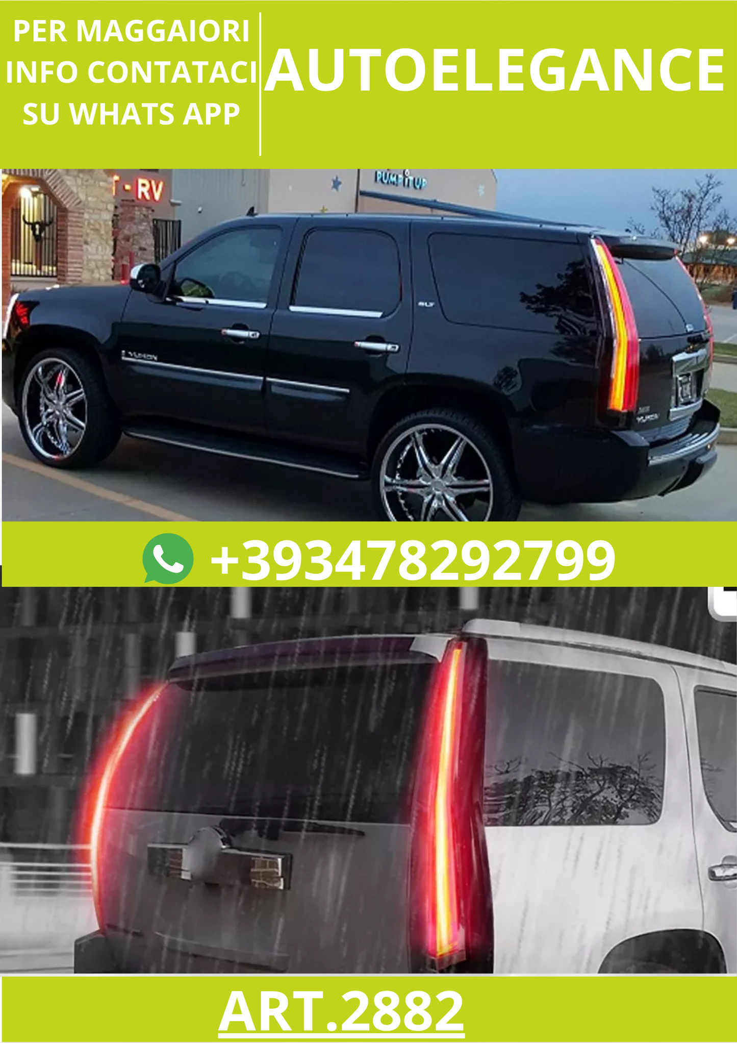 ⭐ART.2882 Fanali Posteriori a LED Full Smoked – Cadillac Escalade / ESV ⭐