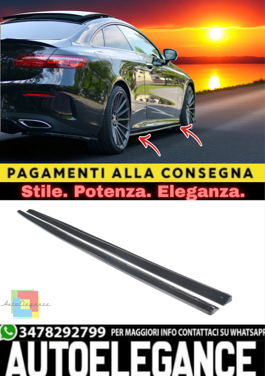 🔥SOTTO Minigonne Laterali in ABS Nero Lucido per Mercedes Classe E Coupé W213🔥