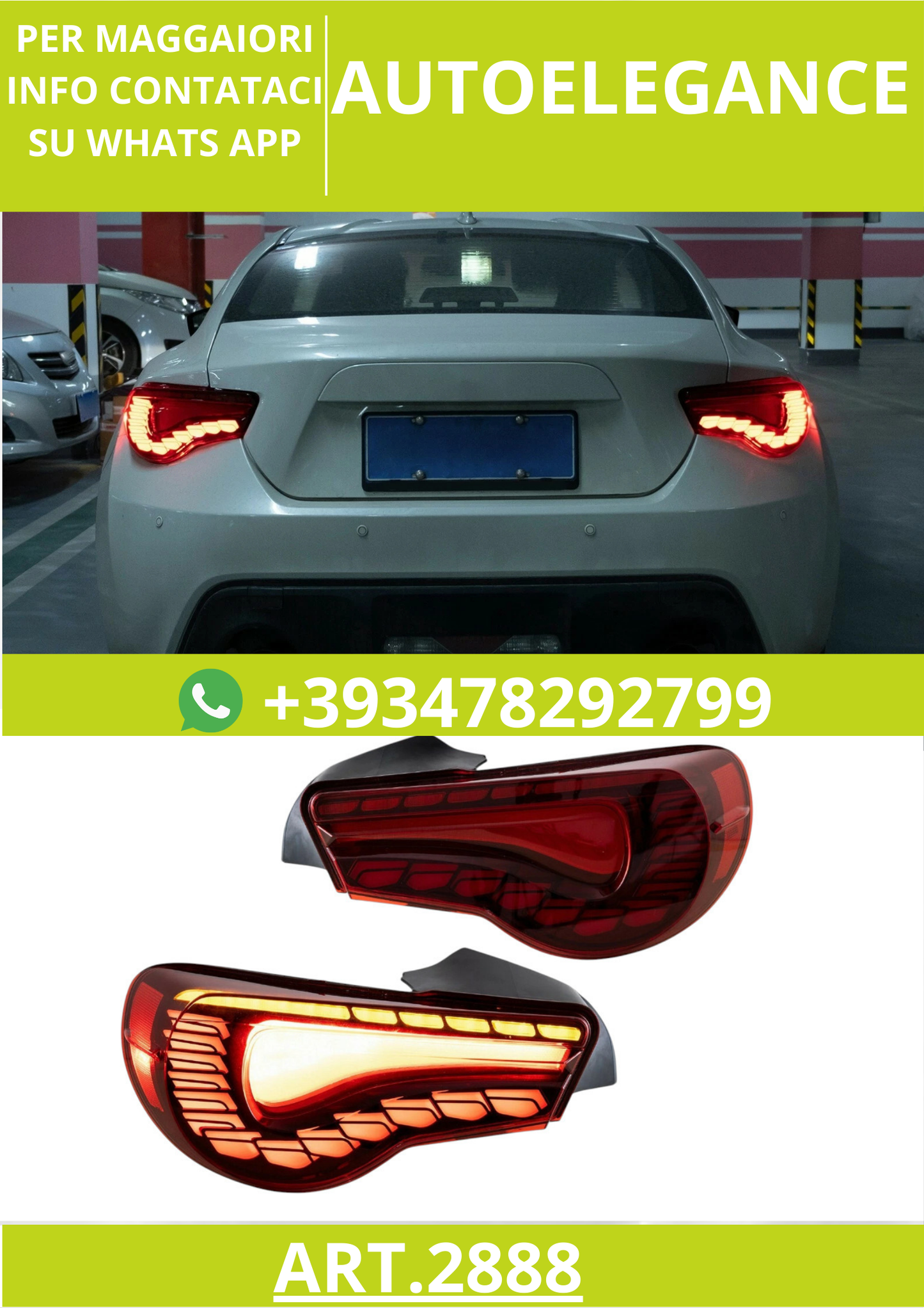 ⭐ART.2888 Fanali Posteriori a LED – Toyota 86 / Scion FR-S / Subaru BRZ ⭐