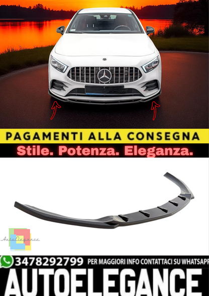 🔥Sdoppiatore Anteriore V5 in ABS Nero Lucido per Mercedes A35 AMG W177 / V177🔥