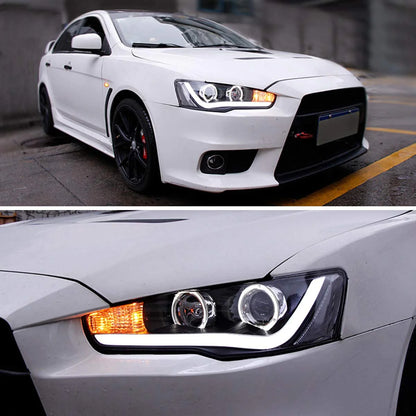 Fari per proiettori per Mitsubishi Lancer EVO X 2008-2018 (versioni con guida a destra, guida a sinistra e Dual Beam con guida a sinistra)