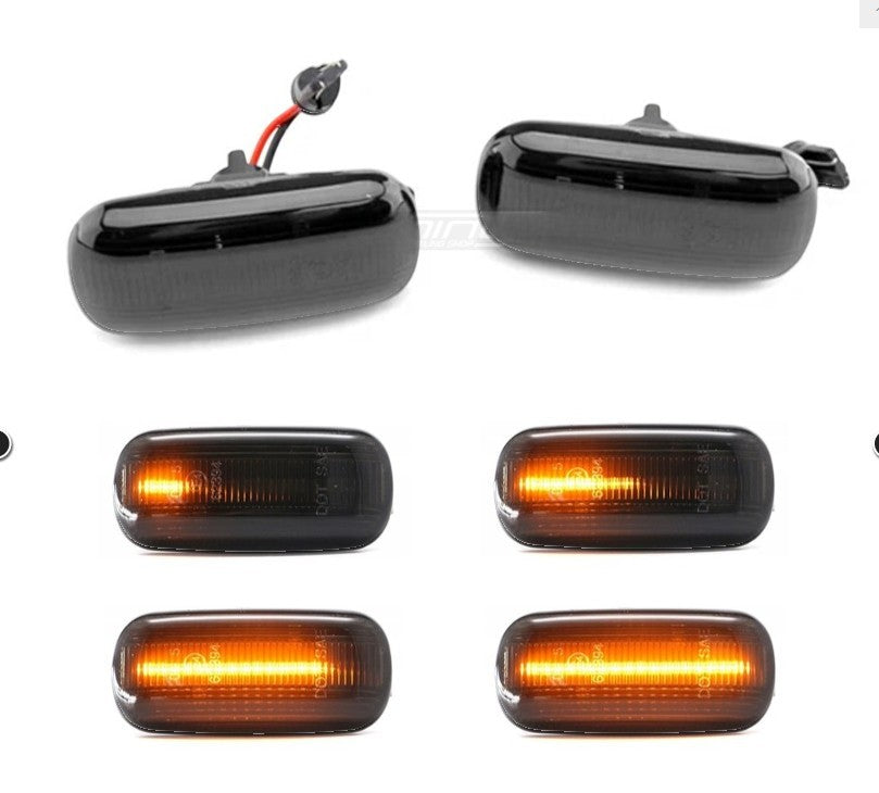 🎀art.2839- Indicatori Direzione Laterali LED Sequenziali Fumé per AUDI A3 ,A4🎀