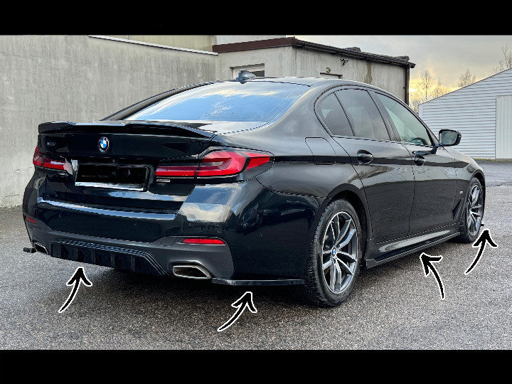 🔥Set Splitter in ABS Nero Lucido per BMW Serie 5 G30 (2017–2023) 🔥