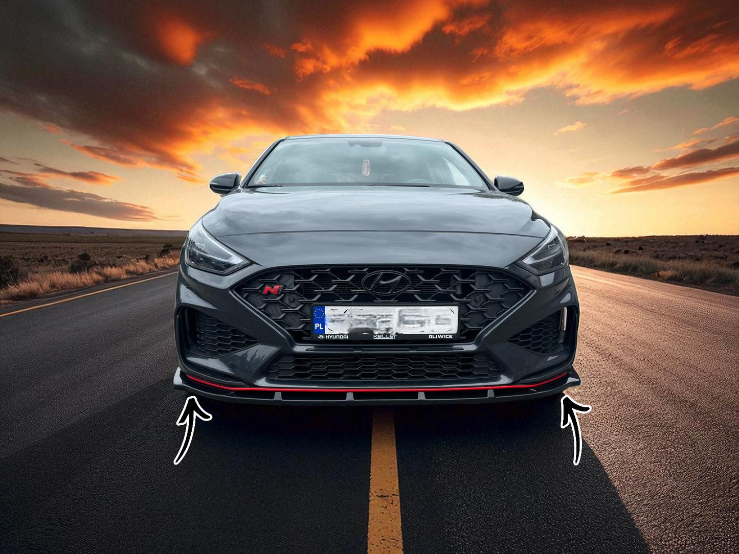 🔥Splitter Anteriore in ABS Nero Lucido per Hyundai i30🔥