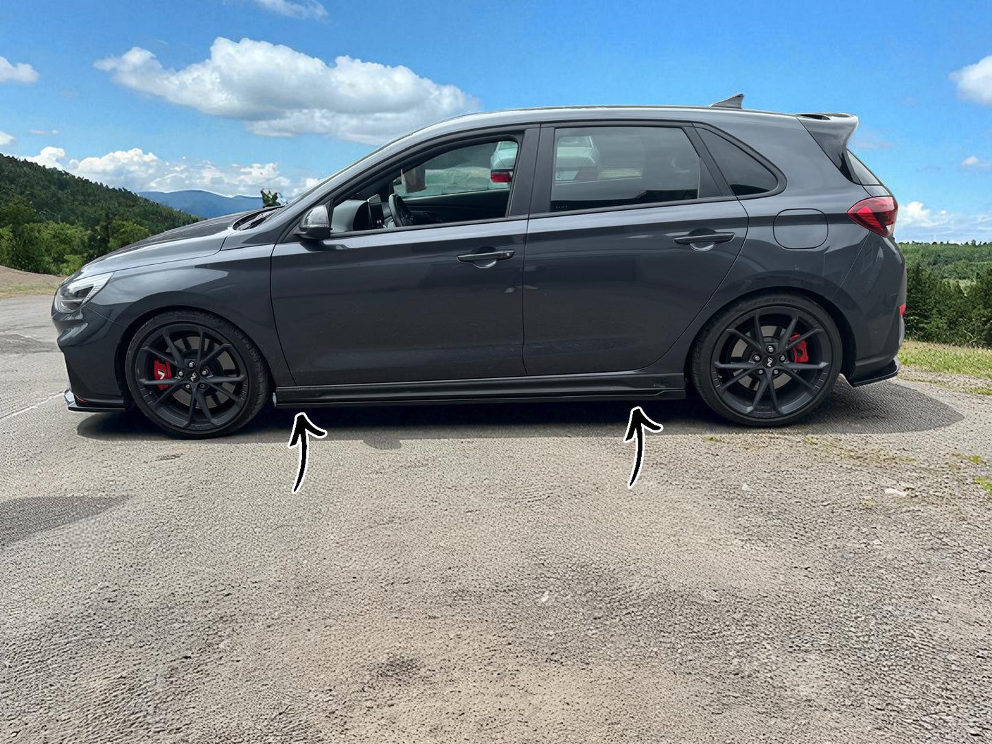 🔥Minigonne Laterali in ABS Nero Lucido per Hyundai i30🔥