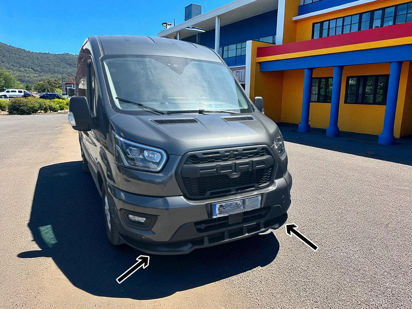 🔥Splitter Anteriore Inferiore in ABS per Ford Transit (2019–oggi)🔥