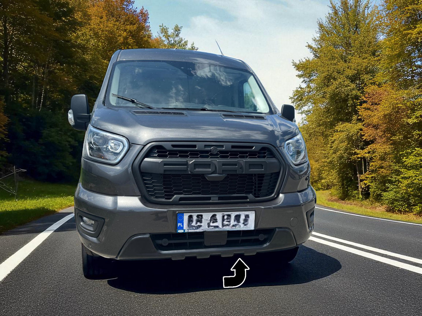 🔥Splitter Inferiore Anteriore in ABS per Ford Transit MK8 (2019–oggi)🔥