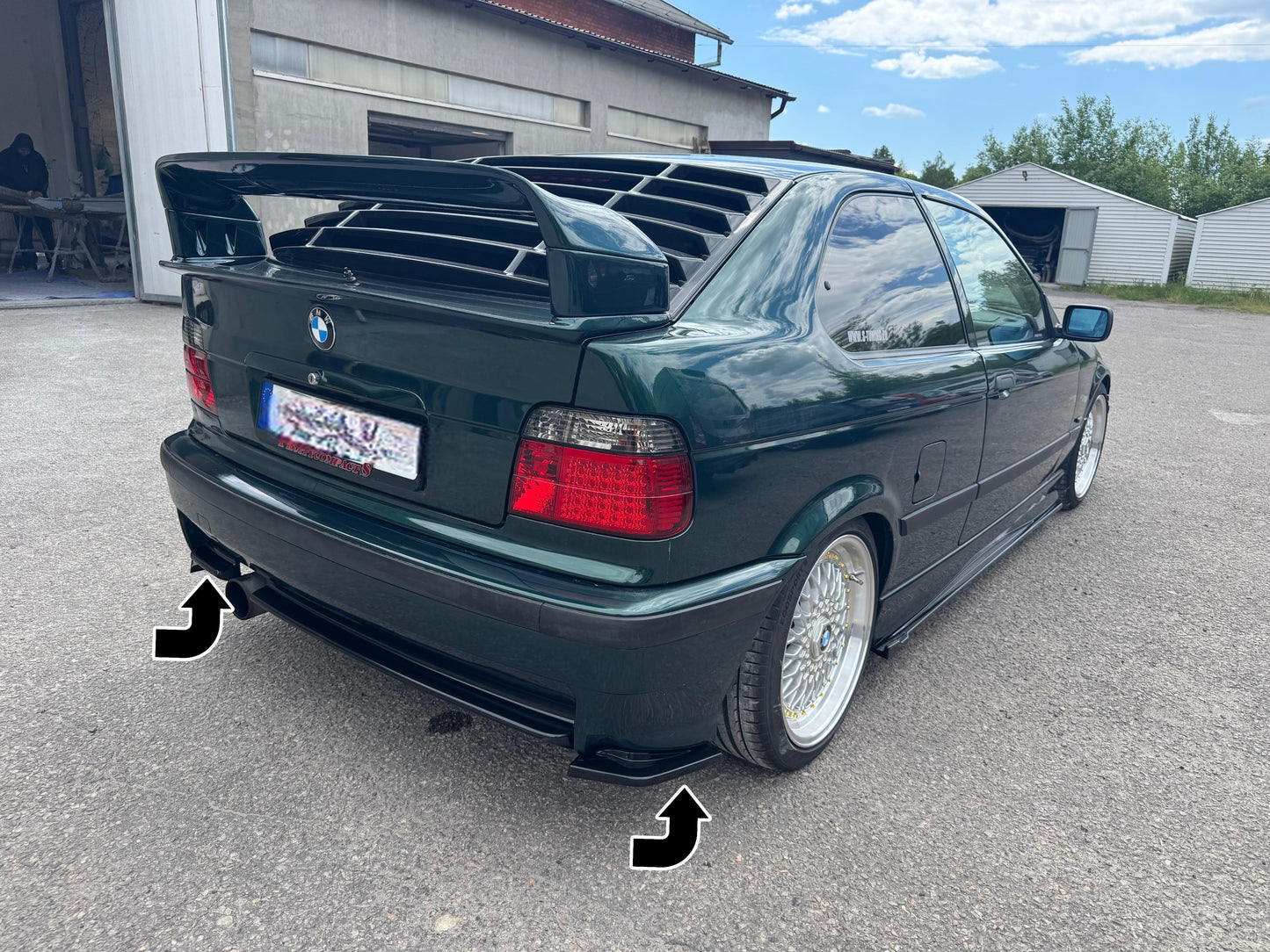 🔥Splitter Laterali Posteriori in ABS per BMW Serie 3 E36 (1990–2000)🔥