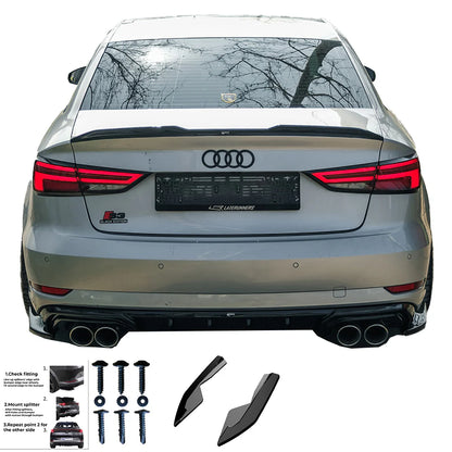 🔥REAR SIDE SPLITTERS ADATTO PER AUDI A3 8V FACELIFT SEDAN 2016–2020🔥