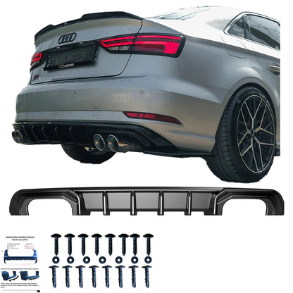 🔥REAR DIFFUSER ADATTO PER AUDI A3 SEDAN 8V FACELIFT 2016–2020🔥