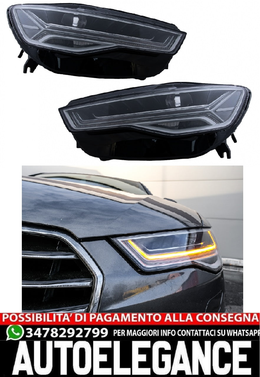 Fari full LED adatti per Audi A6 4G C7 (2011-2018) Facelift Matrix Design Luci d