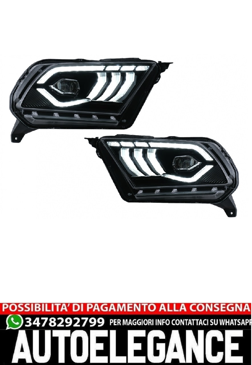 Fari Full LED adatti per Ford Mustang V (2010-2014) con luce di svolta