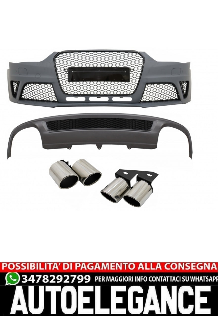 Paraurti anteriore adatto per Audi A4 B8 Facelift (2012-2015) con mantovana para