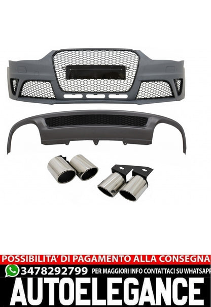 Paraurti anteriore adatto per Audi A4 B8 Facelift (2012-2015) con mantovana para