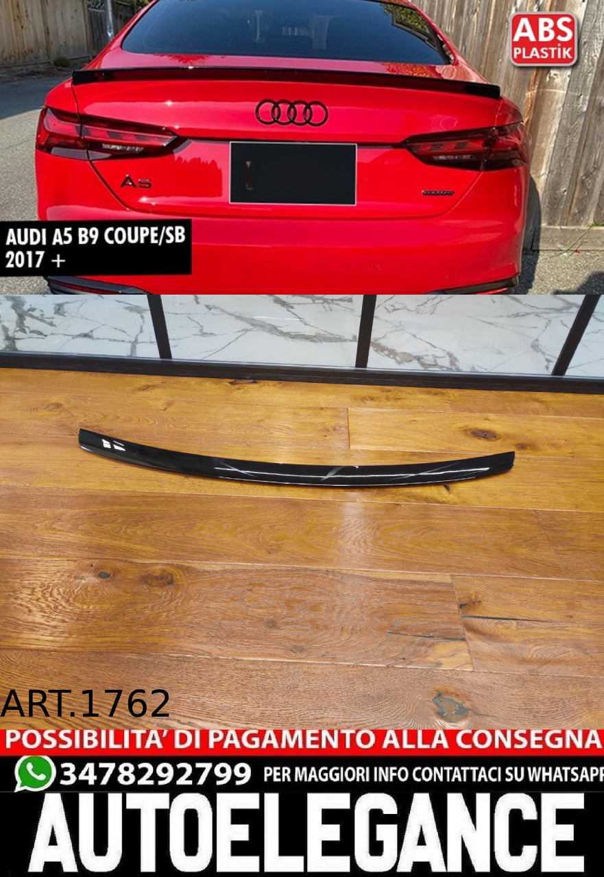 SPOILER ADATTO PER A5 F5 2016-2021 NERO LUCIDO (COUPE + SPORTBACK)