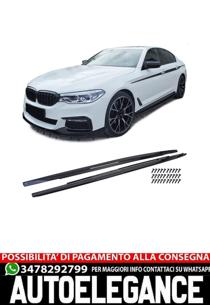 Minigonne laterali nero lucido adatte per BMW serie 5 G30 G31 dal 2017