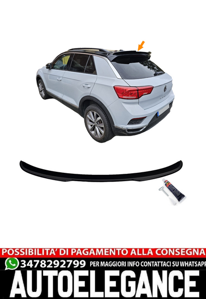 Spoiler da tetto posteriore nero lucido adatto per VW T-Roc dal 2017