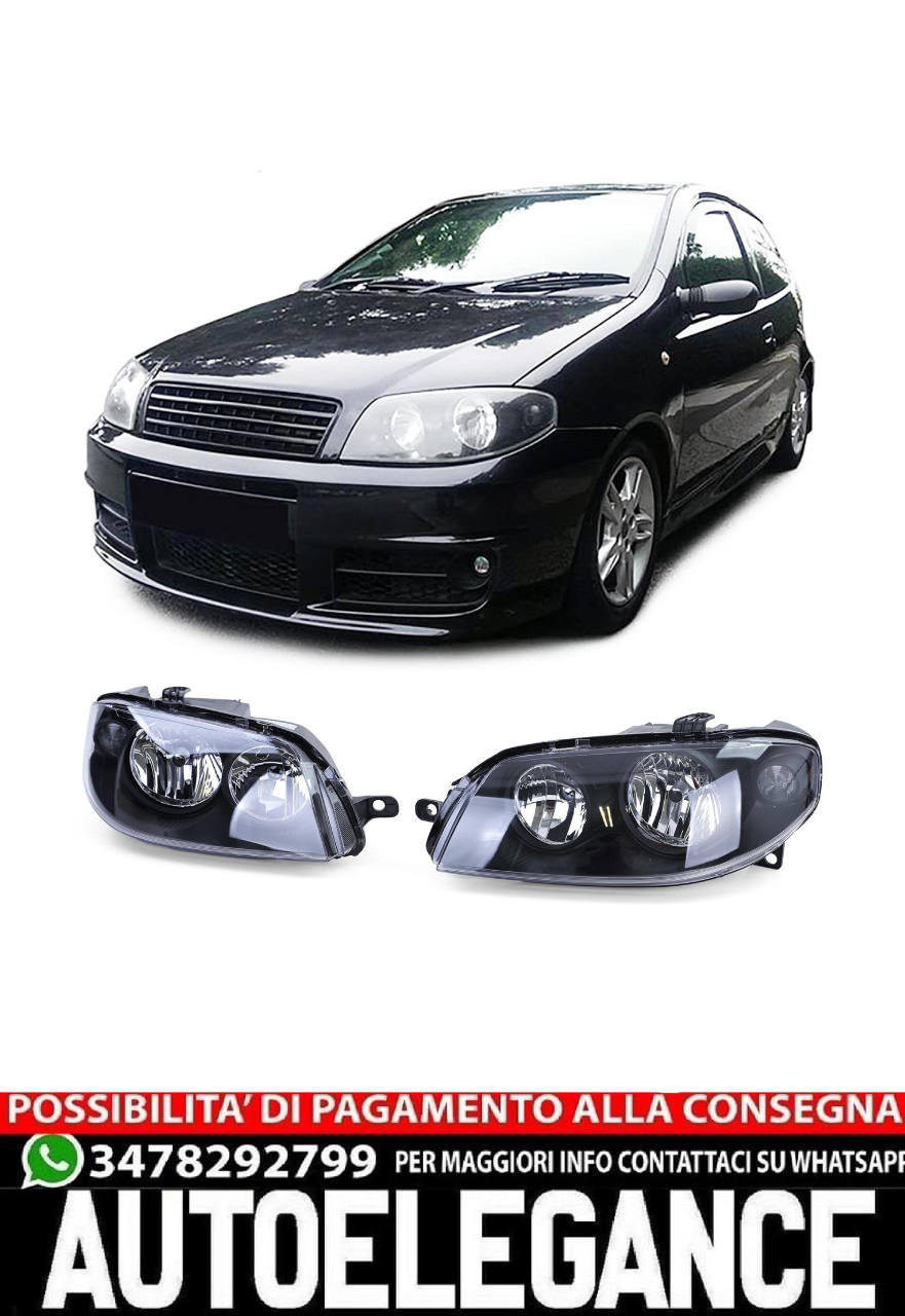 Faro anteriore nero destro/sinistro per FIAT Punto 2003-2005