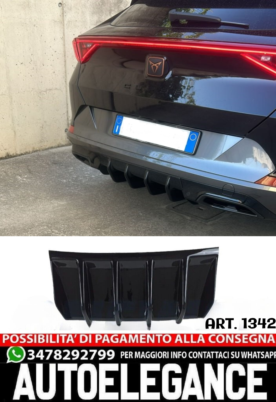 🚗DIFFUSORE ADATTO PER SEAT CUPRA FORMENTOR 2020+ NERO LUCIDO🚗